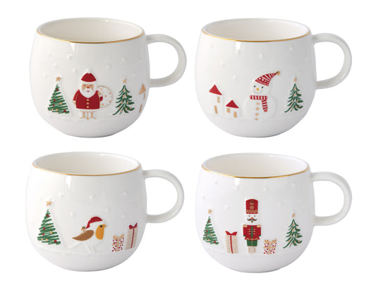 Let it snow, Tassenset 4-teilig 0,4 l - inkl Geschenkkarton