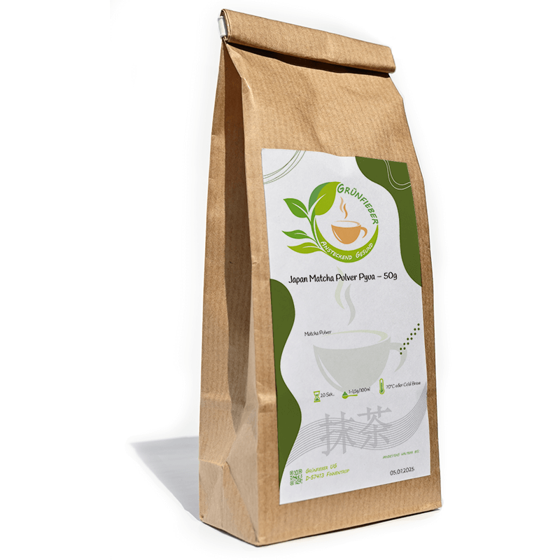 Japan Matcha Pulver Pyua - 50g_Matchapulver_im_Aroma_Bag-fuer_traditionelle_Matcha_Tee_Zubereitung